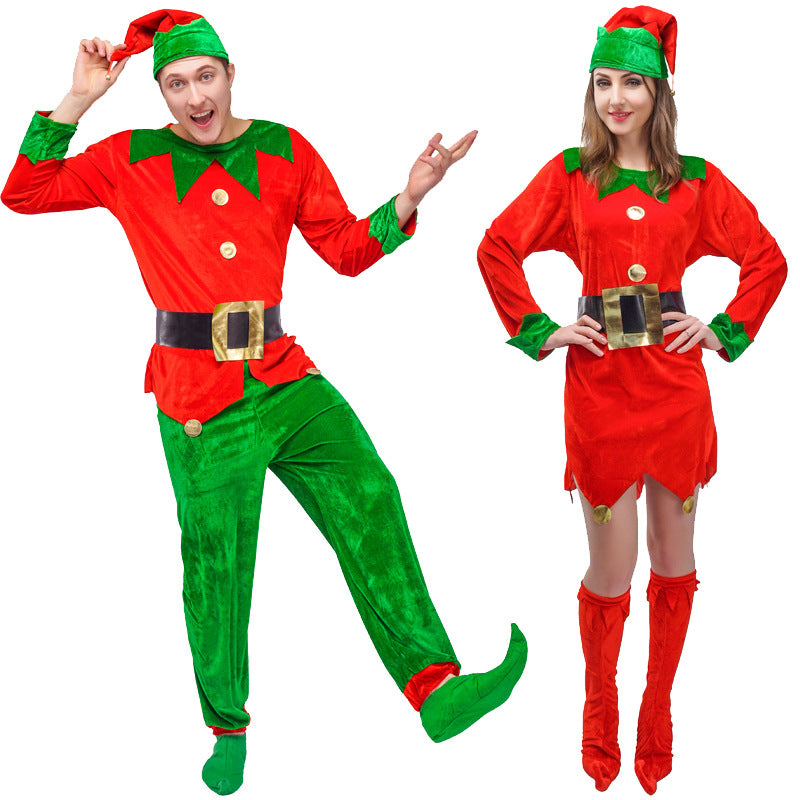 Conjunto de disfraz navideño para hombres y mujeres, parejas, juego de rol, cosplay, traje de fiesta de Halloween