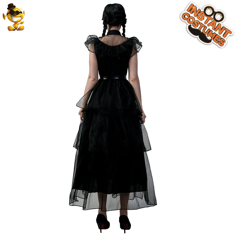 Dark Goddess Long Dress for Halloween Cosplay Party Costume Stage Performance