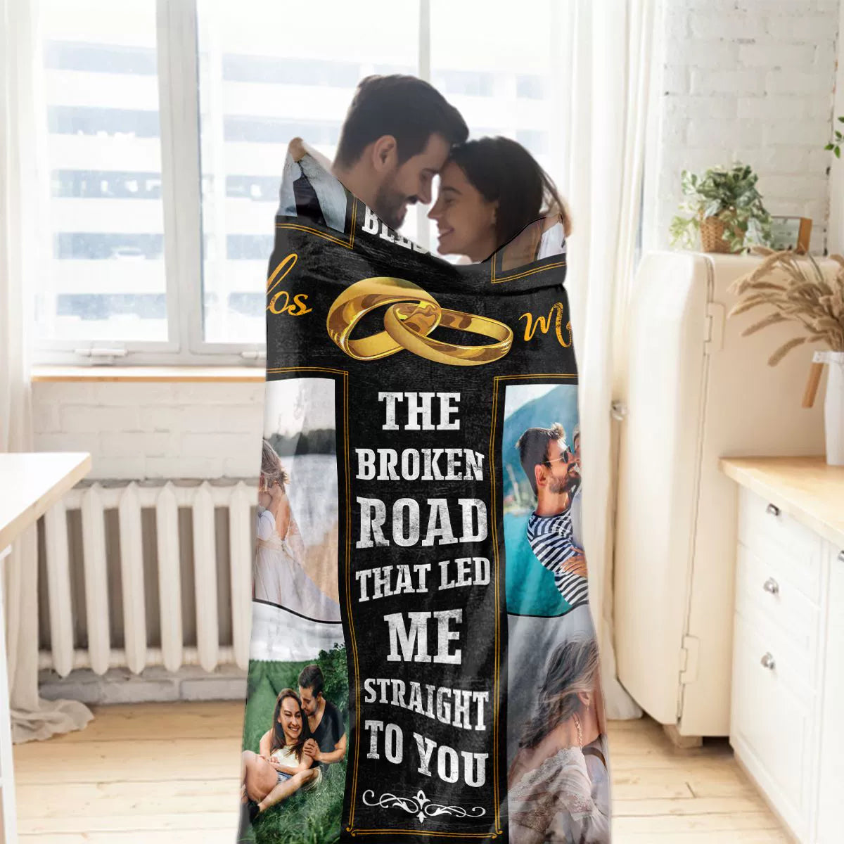 Custom Photo Name Blanket God Blessed Black Cross img 2