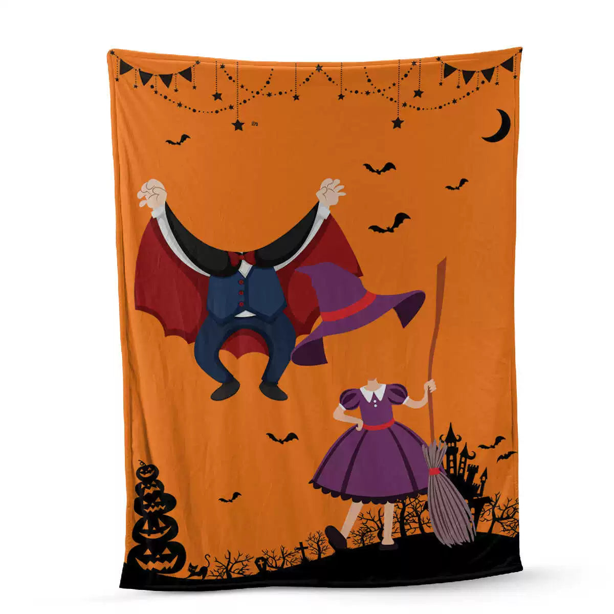 Custom Kids's Nursery Halloween Blanket with Face img 4
