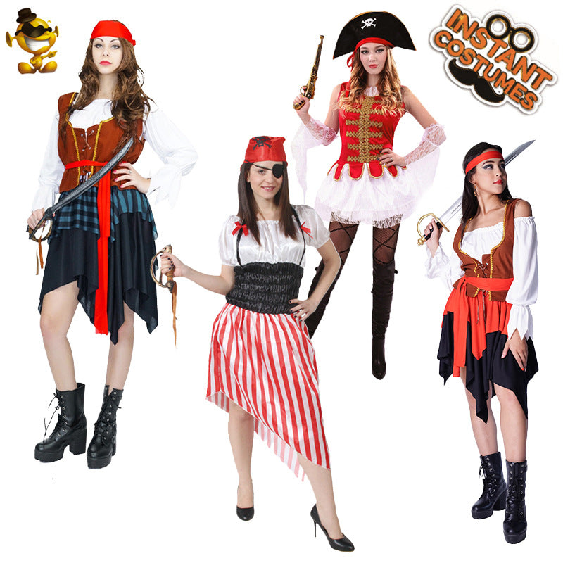 Disfraz de pirata para mujer, disfraz de fiesta de cosplay de Halloween.