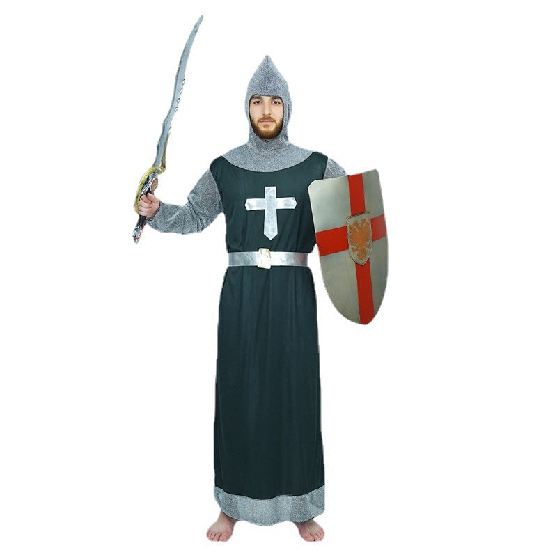 adult male crusader costume for halloween cosplay stage performance role play