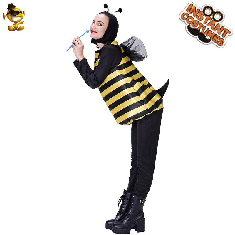 Adorable costume d'abeille pour adultes et enfants, cosplay d'Halloween, jeu de rôle