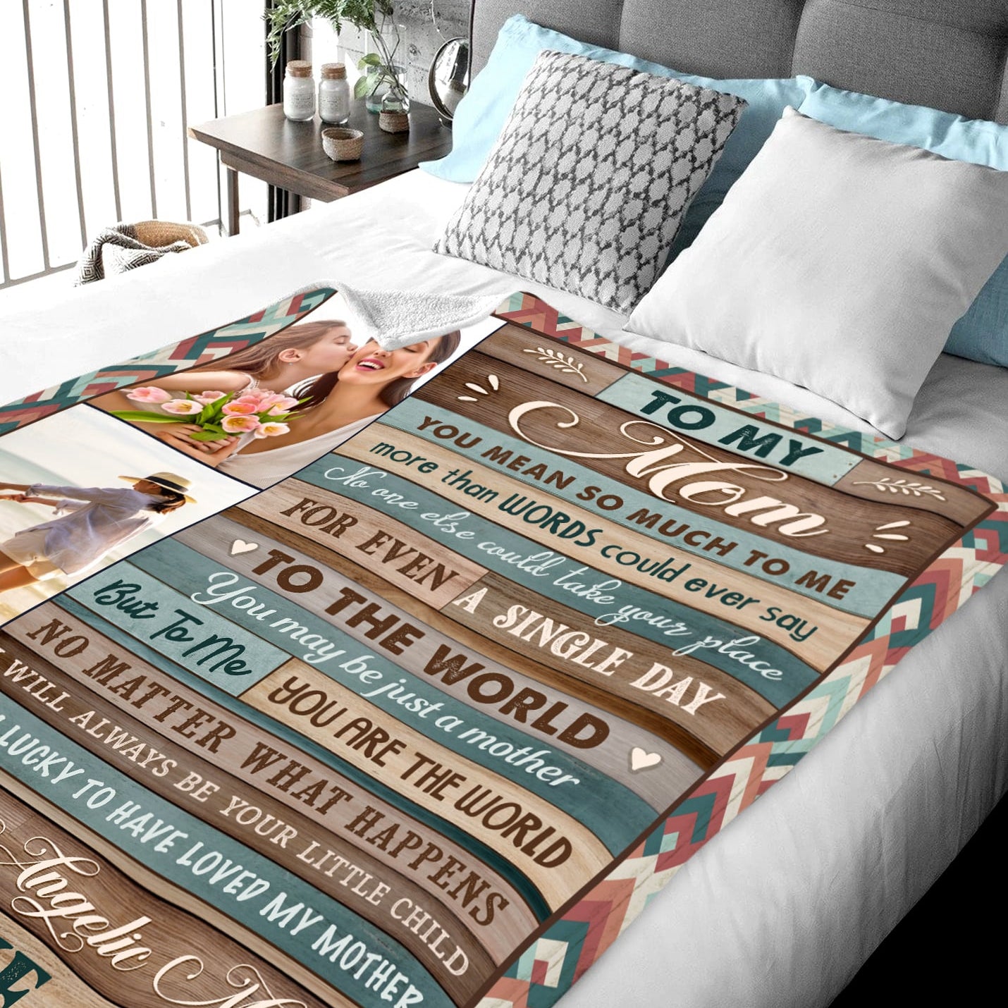 Custon Photo Unique Blanket Gift For Mom Gift Mother Ideas img 3