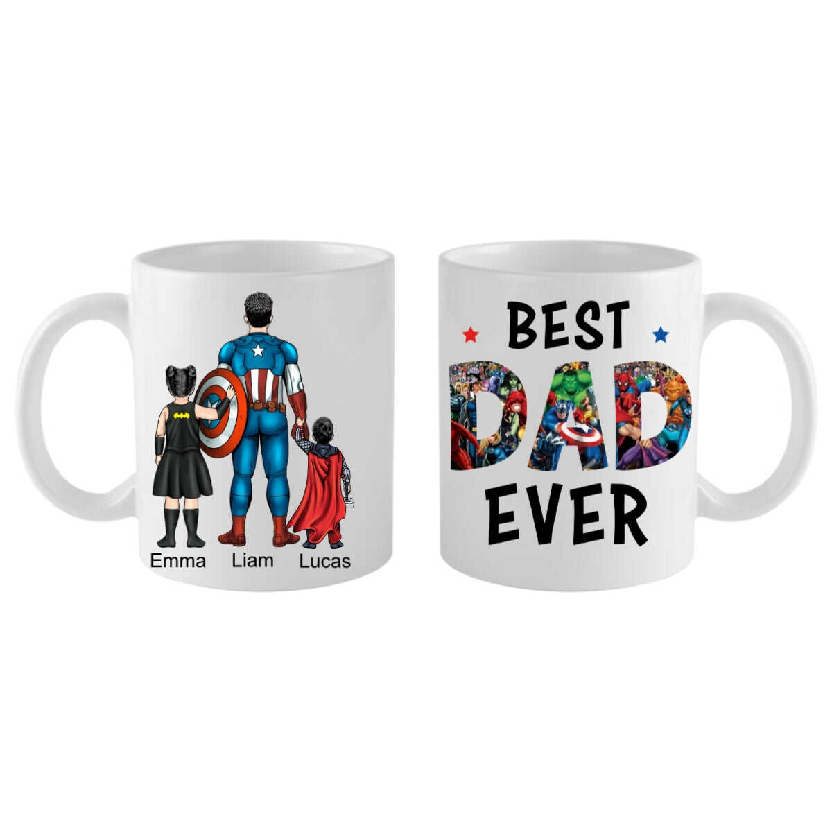 Best Dad Mug Custom Father and Kid Personalized Coffee Mug img 3