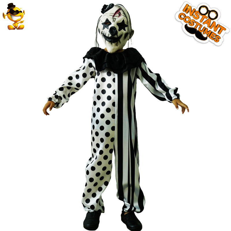 Halloween kids clown costume for cosplay party and stage performance