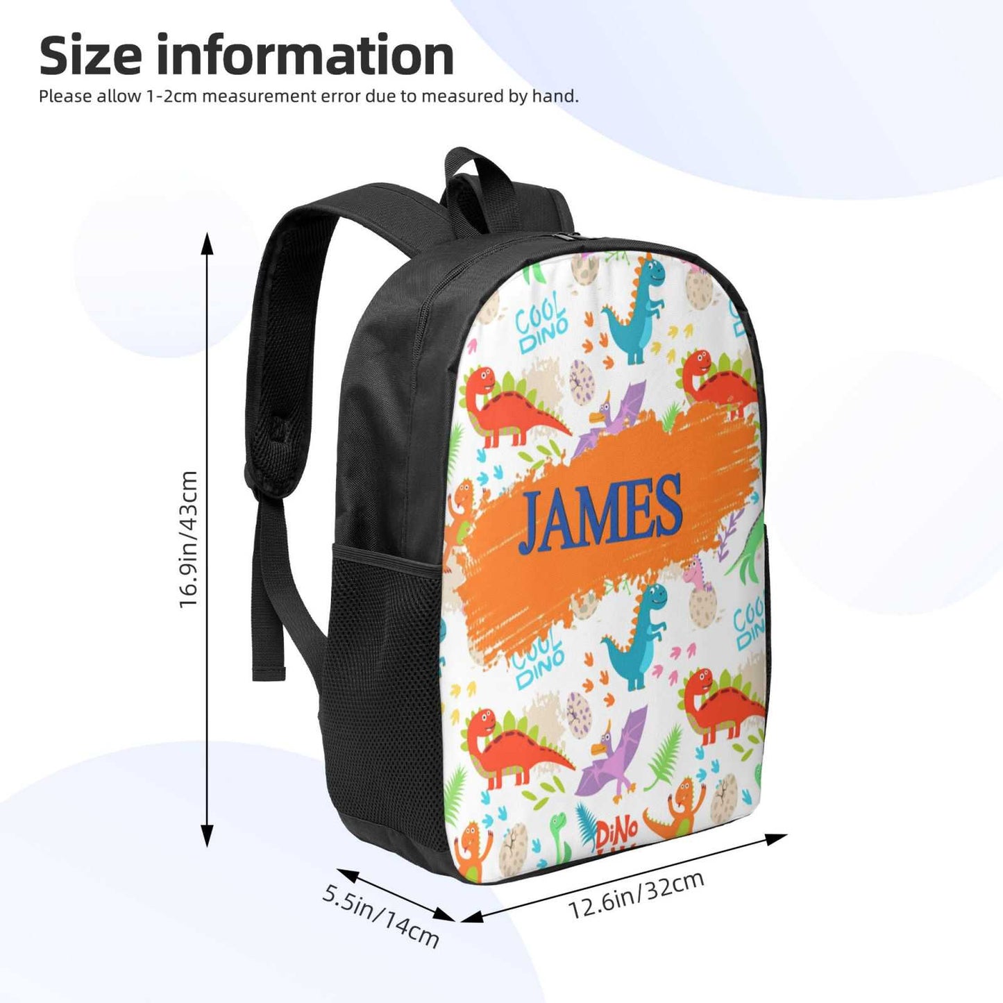 Personalized Name Backpack Dinosaur School Bags for Kids img 3