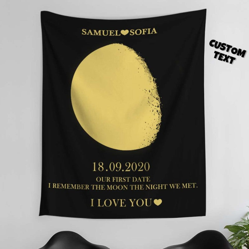 Personalized Moon Phase Tapestry Gifts Her Home Wall Decor img 2