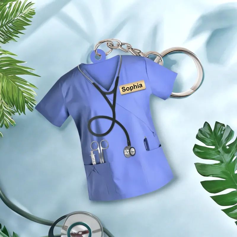 Custom Nurse Uniform Keychain Acrylic Keychain With Text img 2