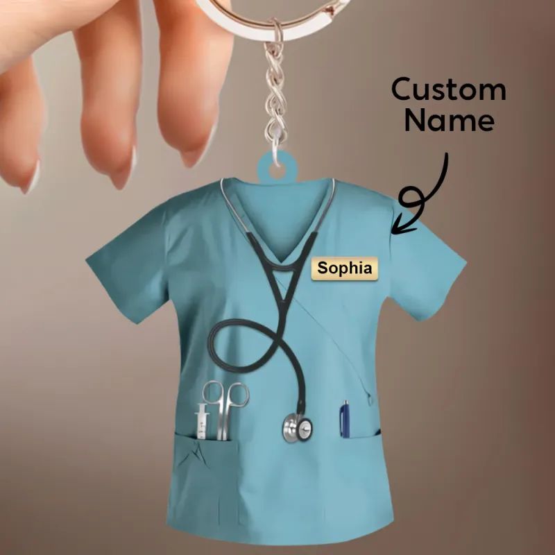 Custom Nurse Uniform Keychain Acrylic Keychain With Text img 3