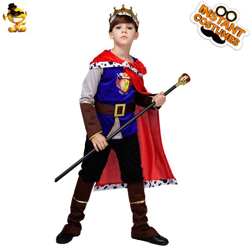 Disfraz de rey infantil para Halloween, cosplay, actuación en el escenario, juego de rol.