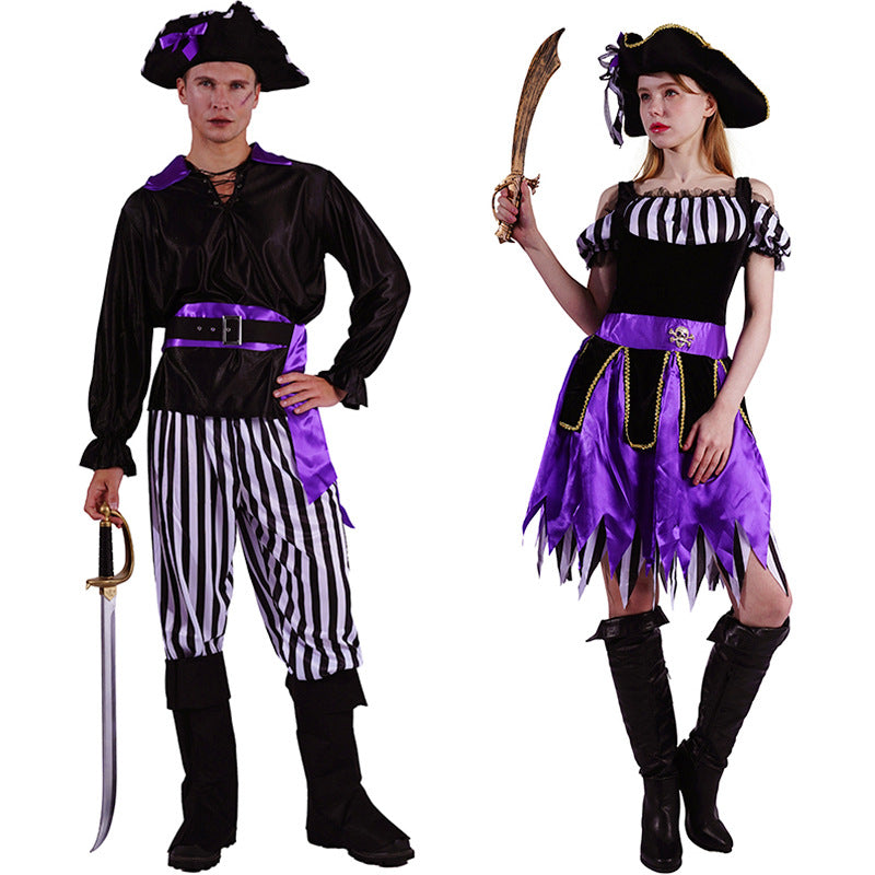 Halloween adult pirate costume for men and women couples cosplay stage performance