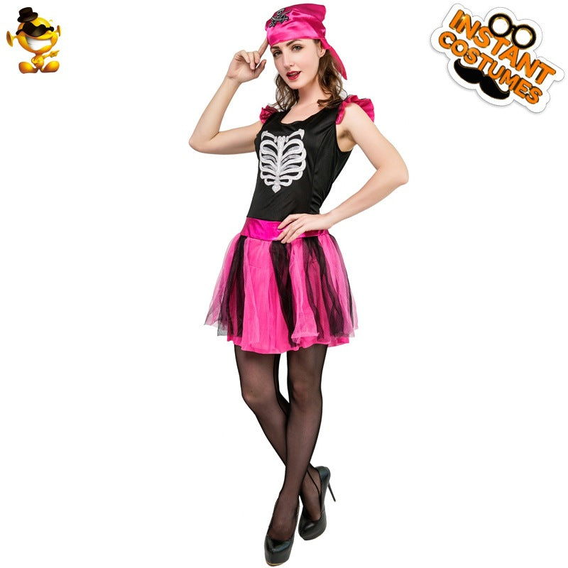 Halloween skeleton dress for women cosplay costume stage performance party outfit