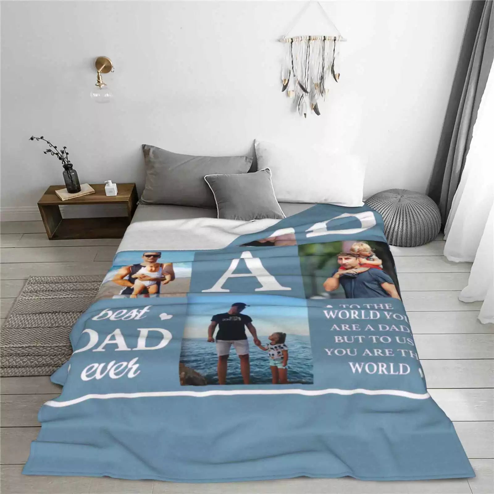 Personalized Photo Blanket for Dad, Father's Day Blanket img 4