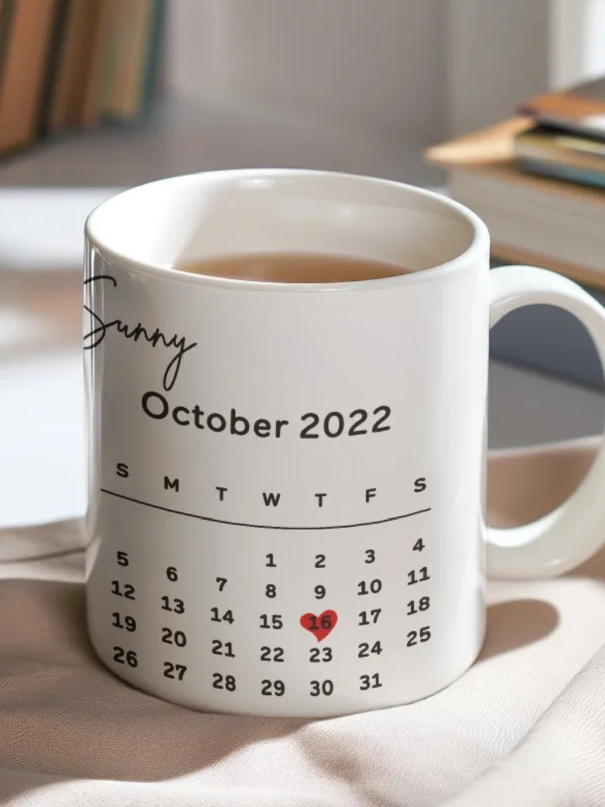 Personalized Calendar and Spotify Code Printed Coffee Mug img 2