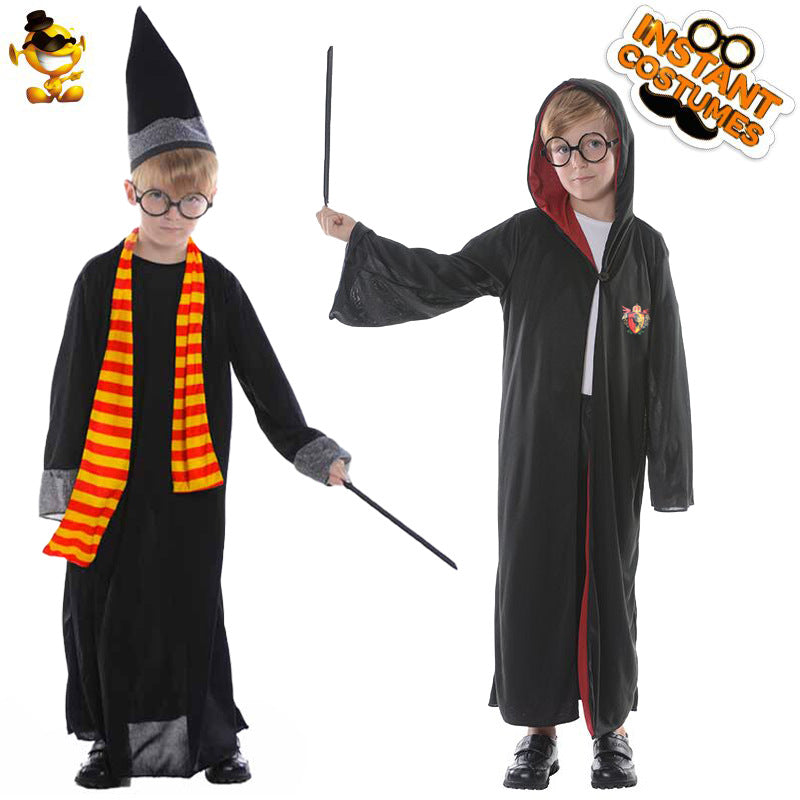 Disfraz de mago infantil para cosplay y actuaciones de Halloween.
