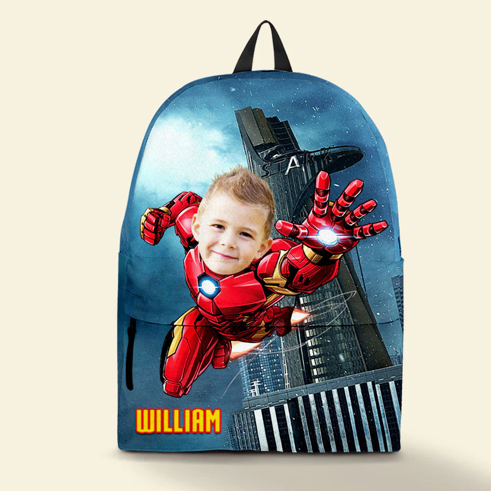 Custom Photo Backpack Upload Kid's Face Back To School img 2