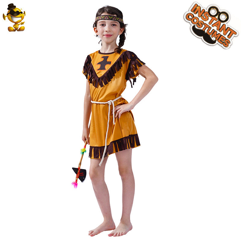 Disfraz de nativo americano para niños, cosplay, Halloween, juego de rol