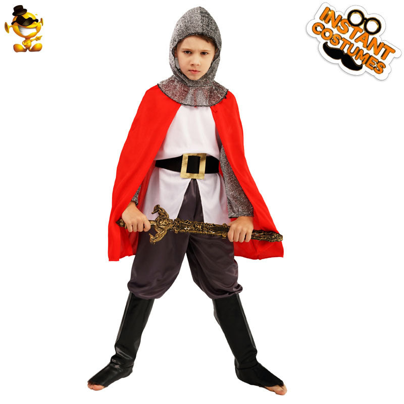 Disfraz de caballero medieval para niño, disfraz de guerrero cruzado para Halloween