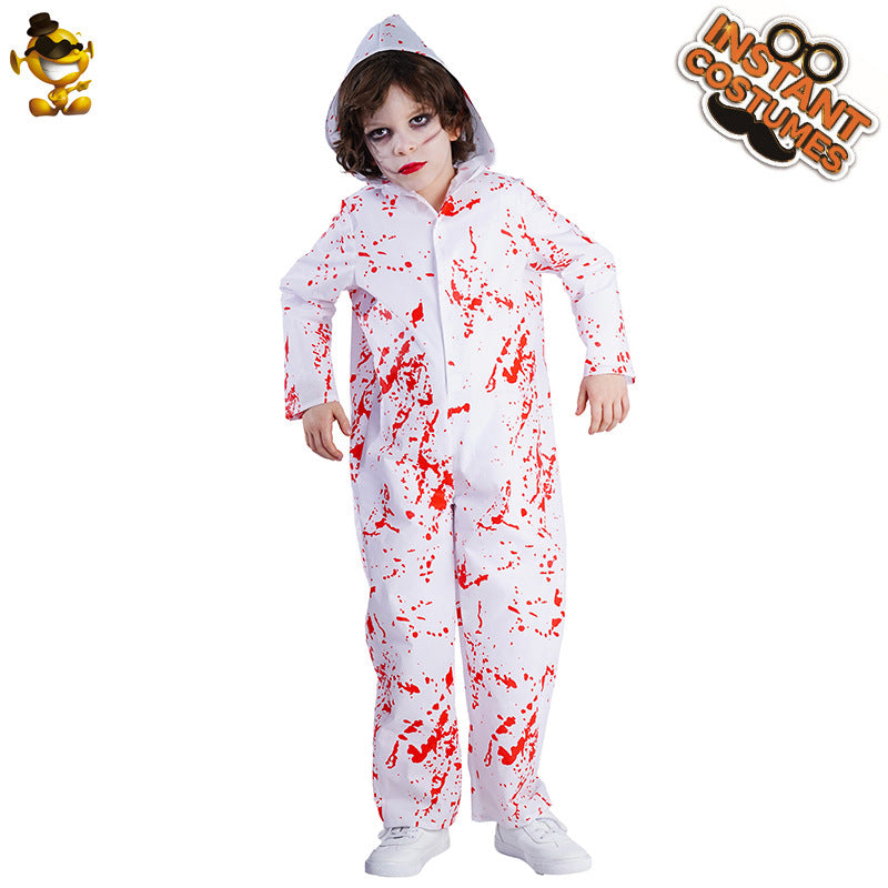 bloodstained jumpsuit for boys halloween costume cosplay horror outfit
