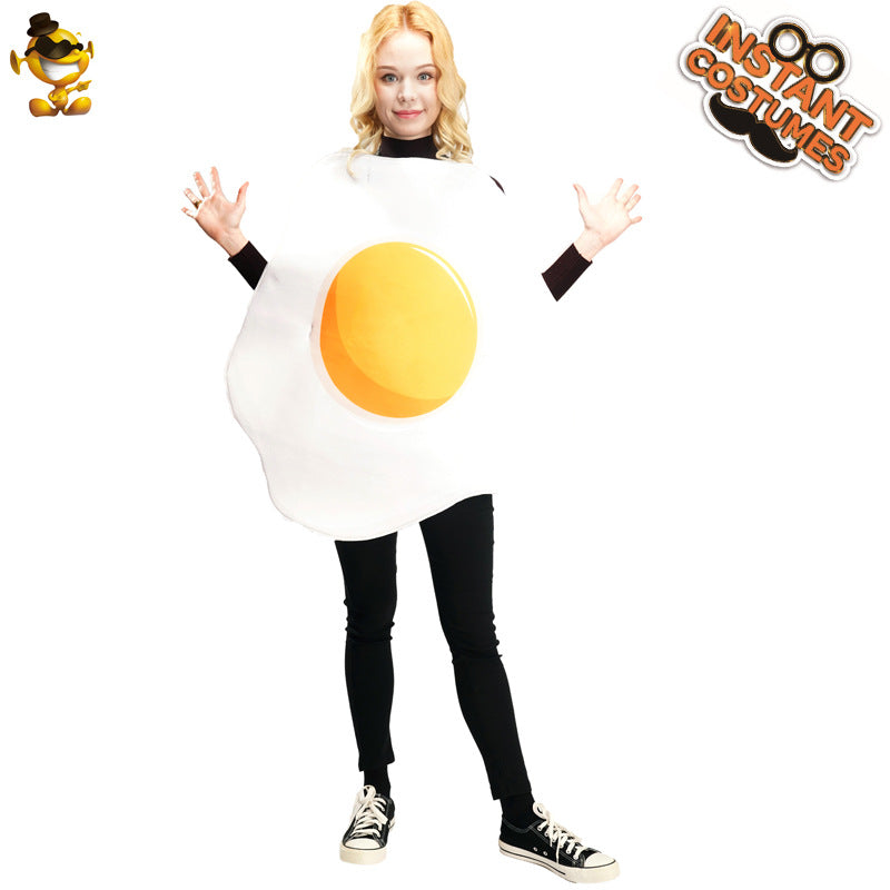 Funny fried egg and bacon costume for adults couples Halloween cosplay party outfit