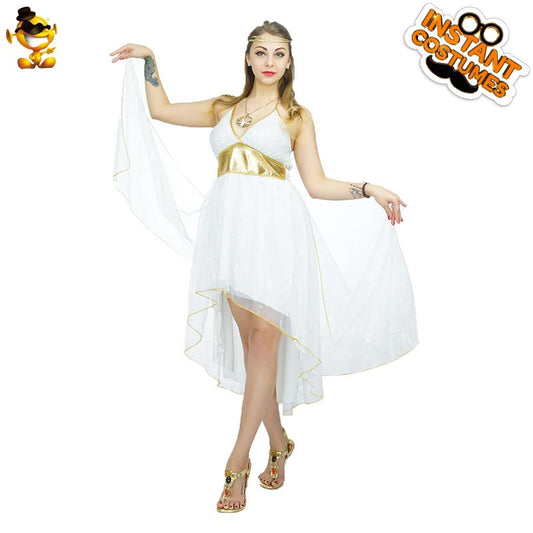 Costume de déesse grecque romaine pour Halloween, cosplay, spectacle sur scène, fête, jeu de rôle