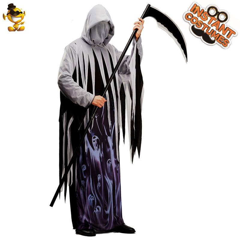 Halloween adult male grim reaper cosplay costume soul harvester stage performance role play outfit