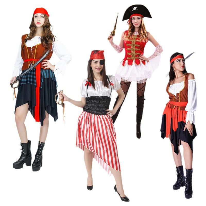Disfraz de pirata para mujer, disfraz de fiesta de cosplay de Halloween.