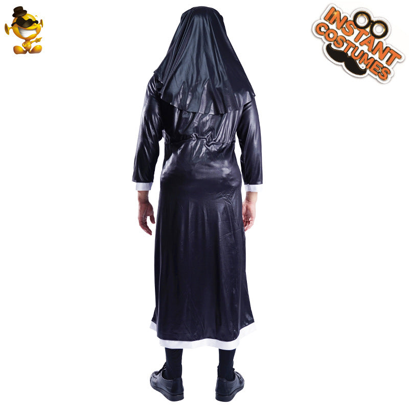 Halloween costume nun outfit for men cosplay party performance stage costume