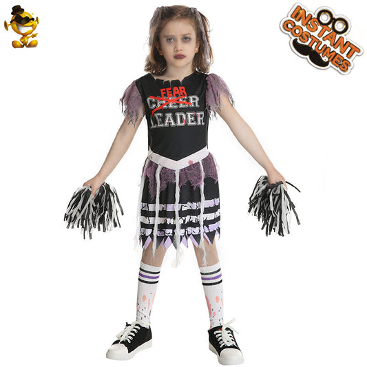 zombie cheerleader dress for girls halloween costume cosplay party performance outfit