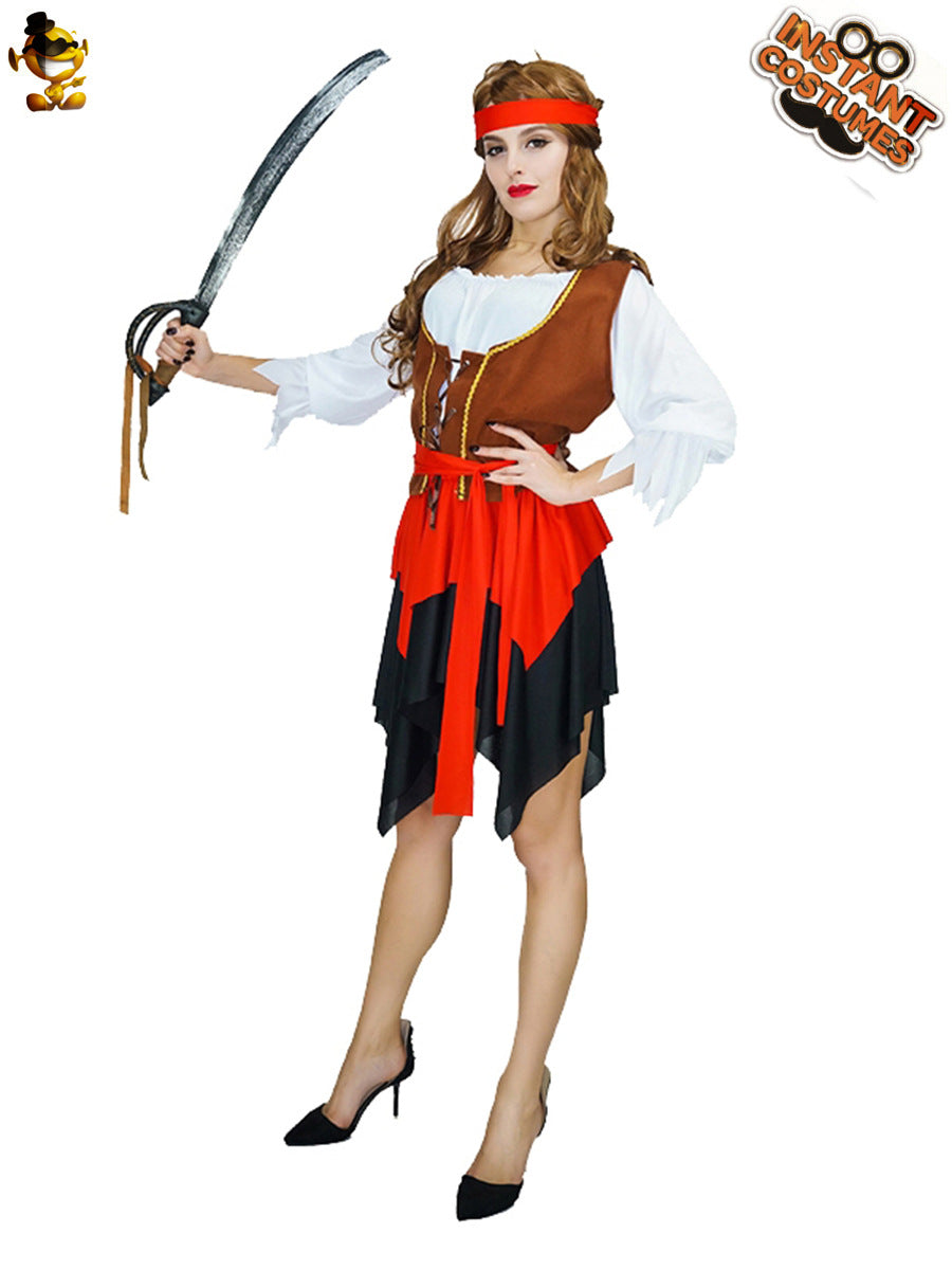 Disfraz de pirata para mujer, disfraz de fiesta de cosplay de Halloween.