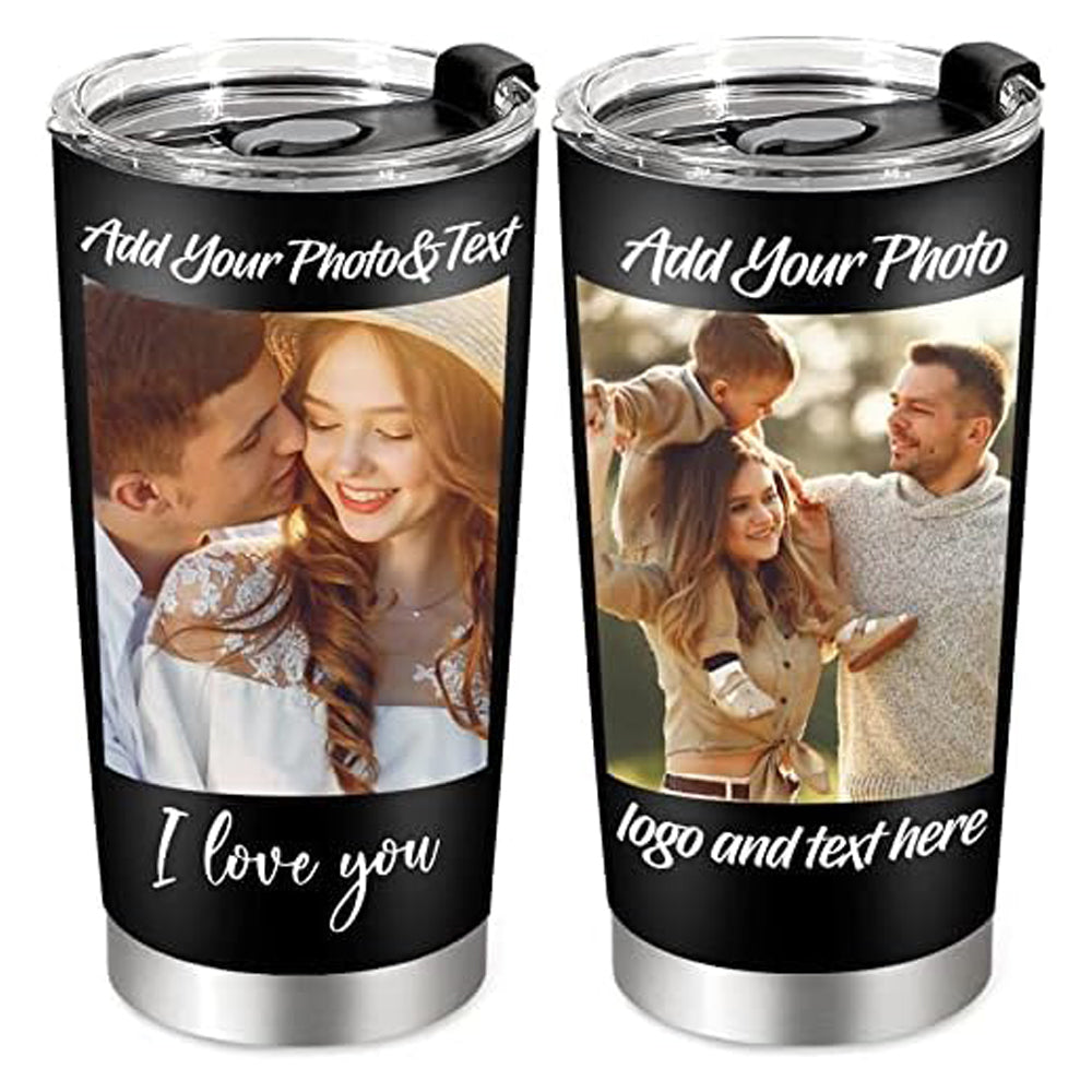 Personalized Photo and Name Coffee Tumbler Mug 20oz img 2
