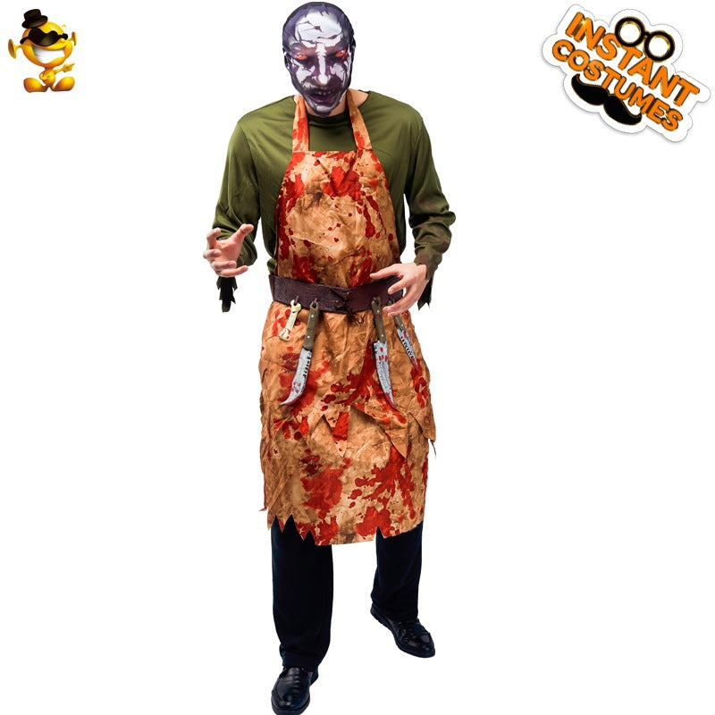 Halloween adult men's horror butcher bloody zombie costume for party stage performance cosplay