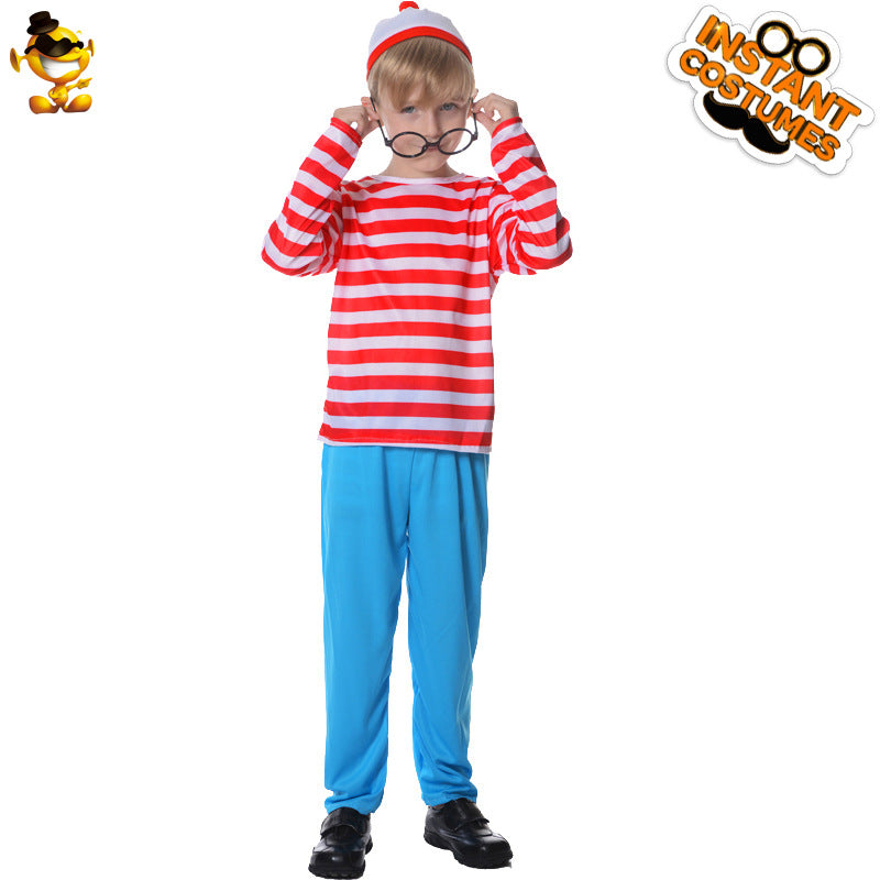 kids cartoon movie striped costume for halloween cosplay stage performance carnival party