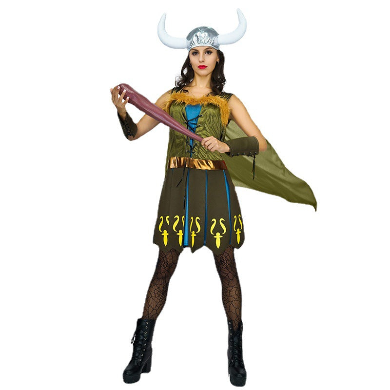 Costume de cosplay de pirate pour femme adulte Viking, tenue de scène de fête de pirate nordique d'Halloween