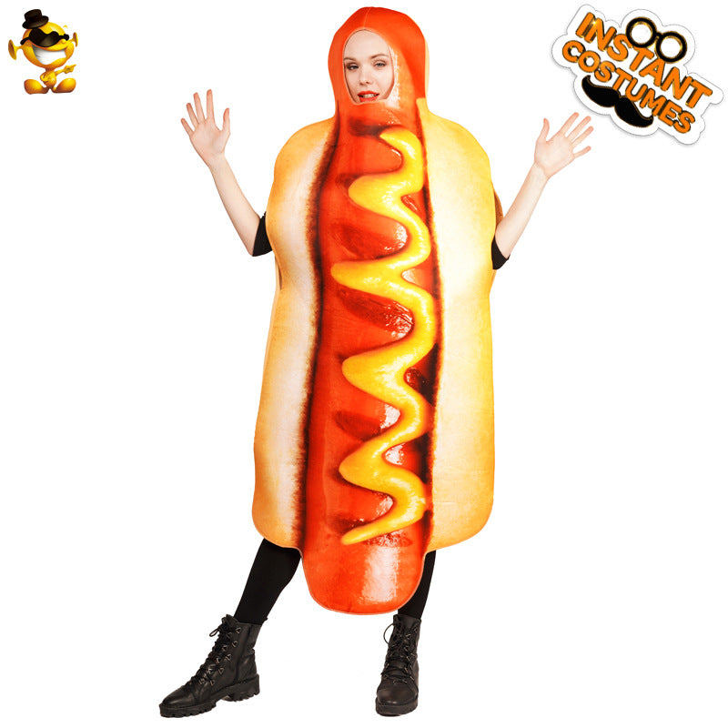 hot dog costume for adults halloween cosplay funny onesie stage performance outfit