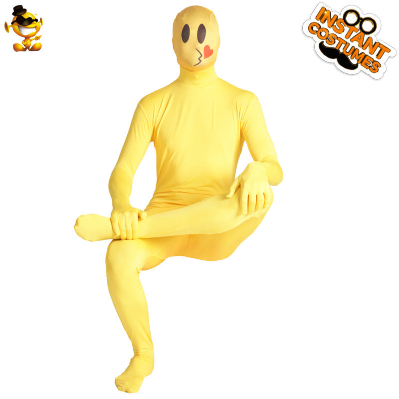 funny yellow emoji full body costume for adults halloween cosplay party outfit