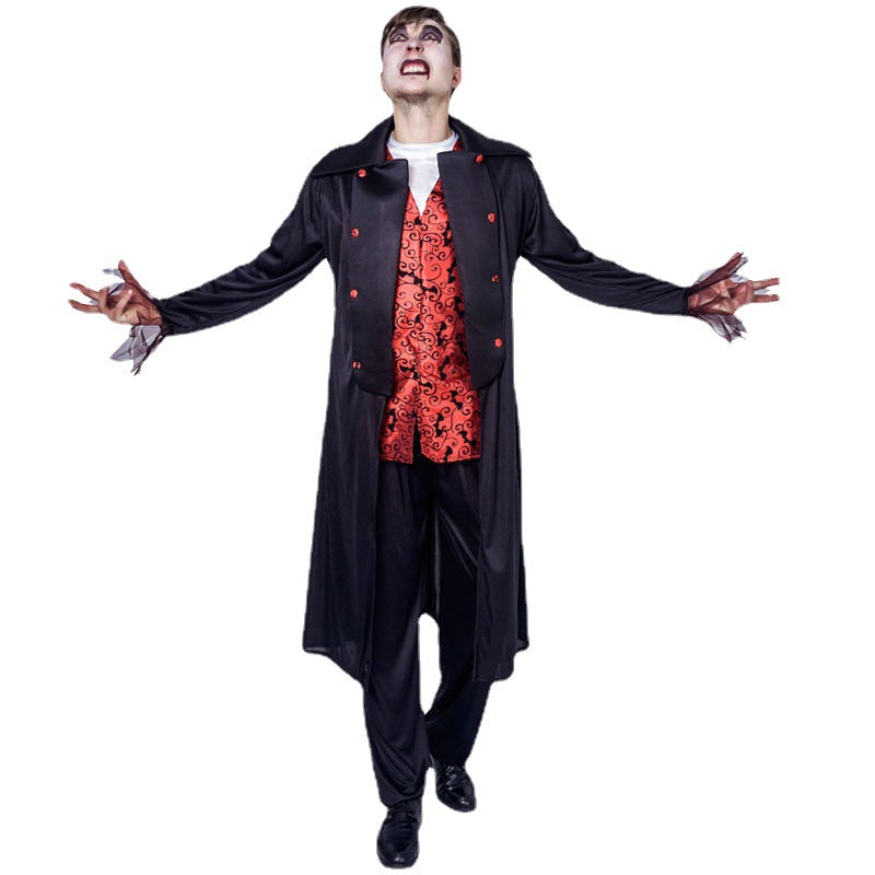 Halloween vampire costume for men scary gothic cosplay party outfit