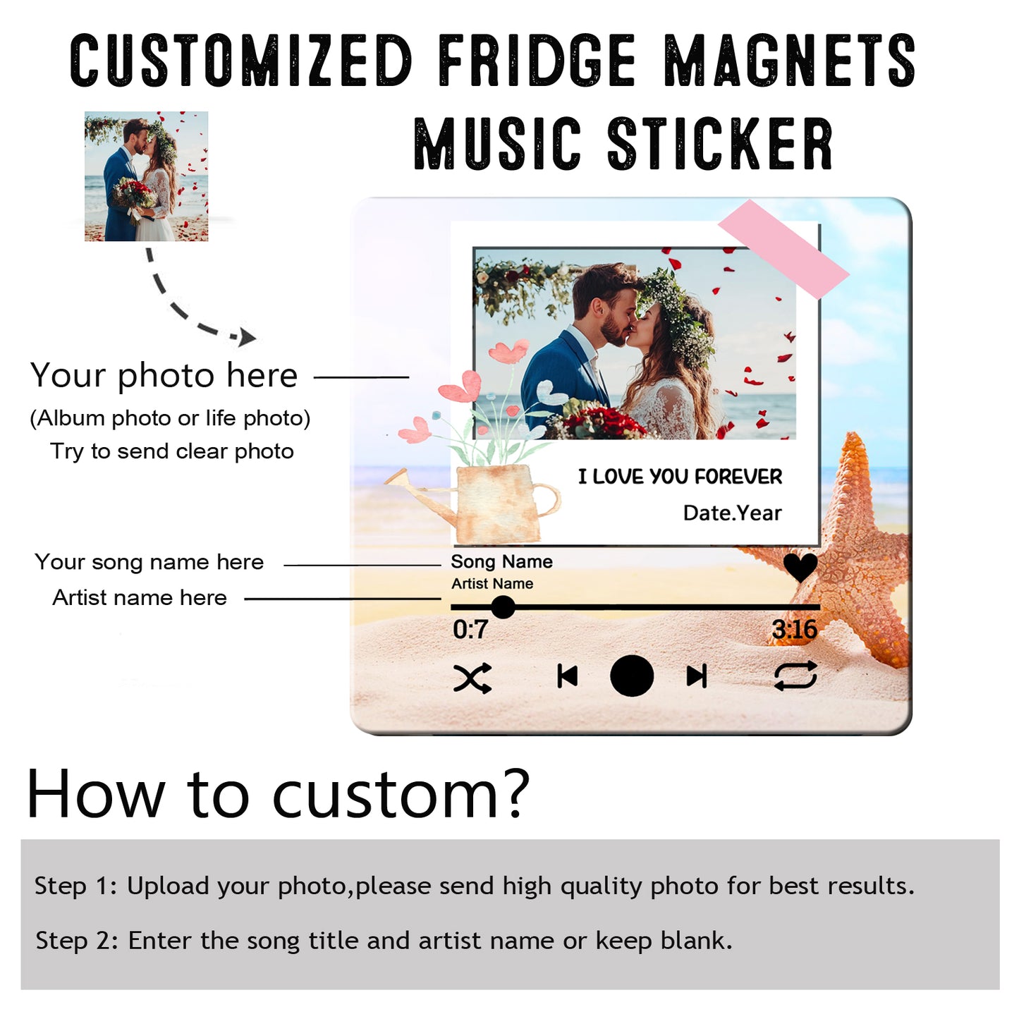 Customized fridge magnets can play music, custom photo song img 4