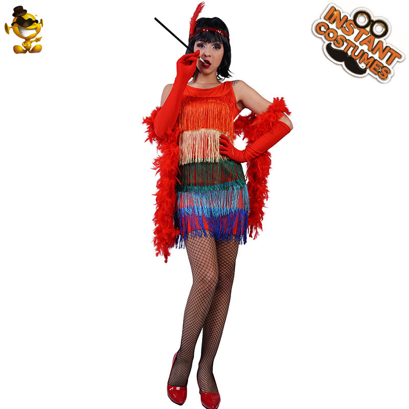 Robe à franges vintage pour femme, costume de clapet des années 1920, tenue de fête Gatsby, cosplay, Halloween