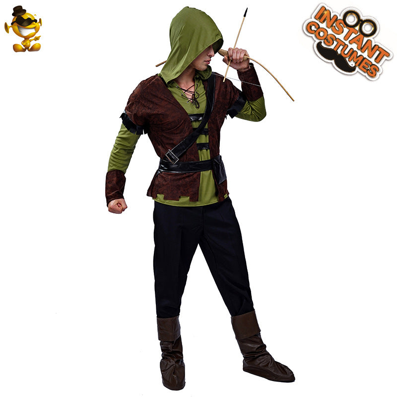 Halloween adult male archer costume medieval rogue stage party performance outfit