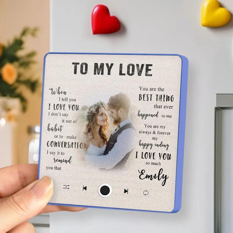 Personalized Photo and Name Music Fridge Magnet img 3