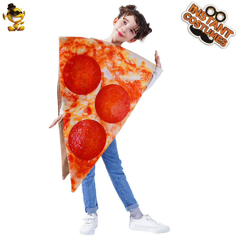 Halloween pizza slice costume for kids cosplay party stage performance