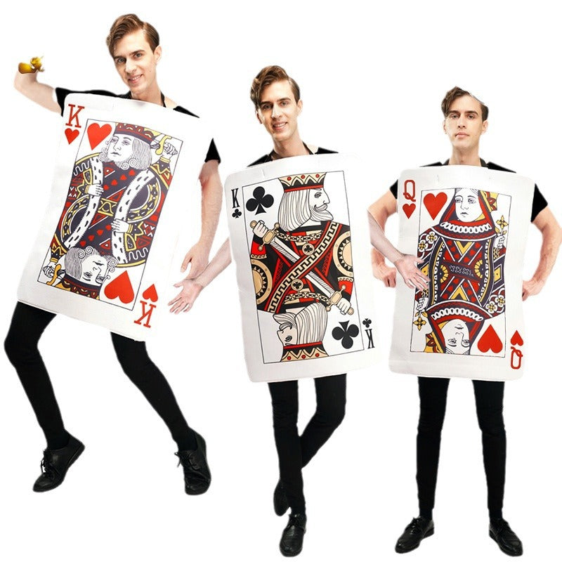 Queen of Hearts King of Clubs Couple Costume Matching Outfits for Carnival Funny Party Halloween Cosplay