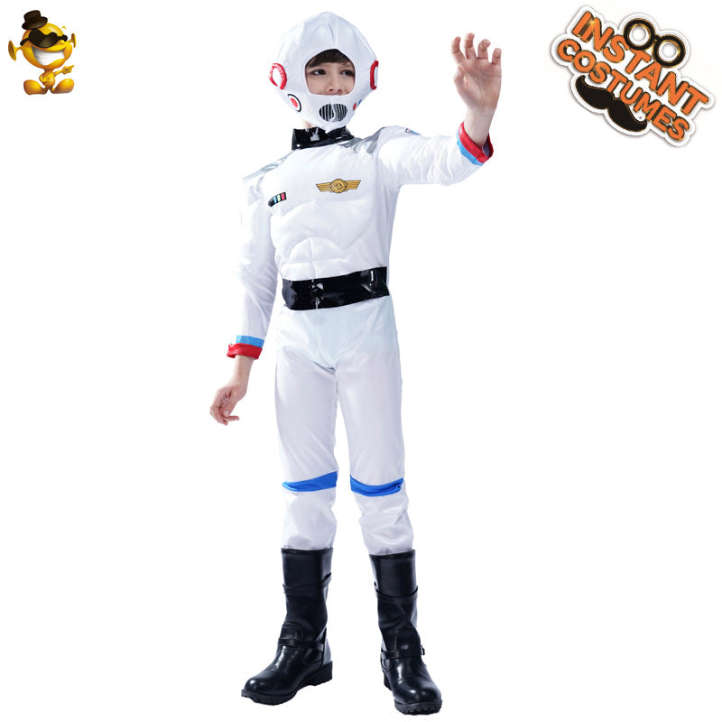 Disfraz de astronauta infantil para eventos escolares y cosplay con temática espacial.