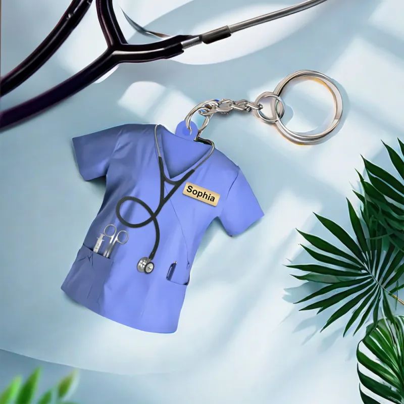 Custom Nurse Uniform Keychain Acrylic Keychain With Text img 1
