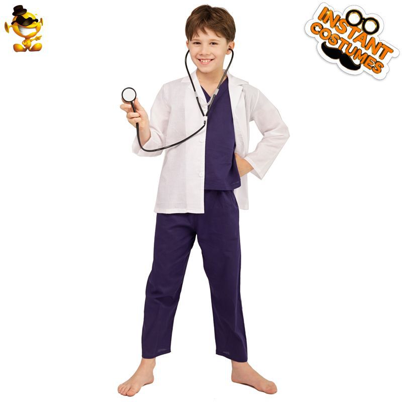 Disfraz de médico y enfermera para niños, bata blanca, juego de rol, disfraz para niños y niñas