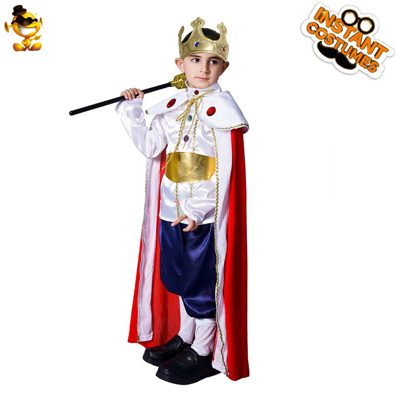 European King Costume for Boys Halloween Cosplay Costume Party Performance Outfit