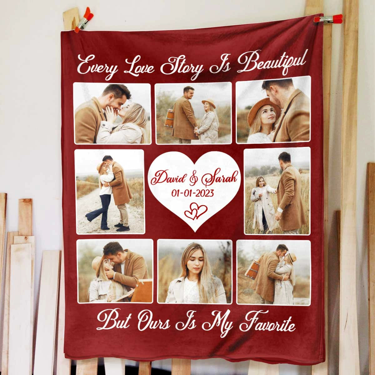 Personalized Wedding Blanket W/ Photo, Romantic Gift for Wife img 2