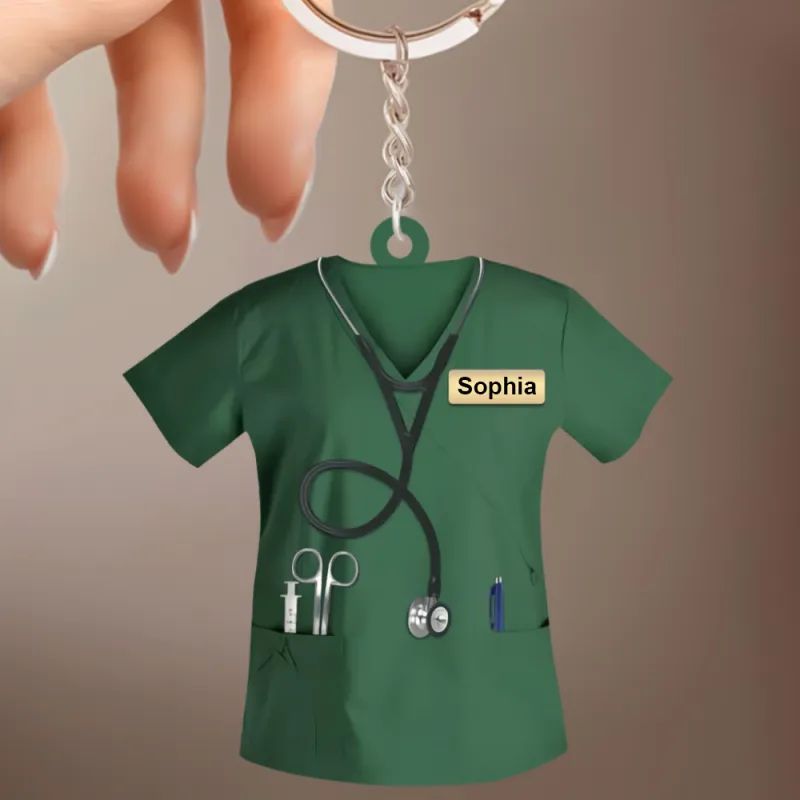 Custom Nurse Uniform Keychain Acrylic Keychain With Text img 4